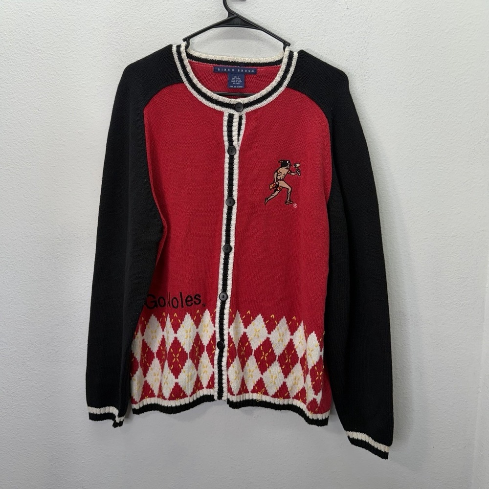 Vtg FSU Florida State Seminoles Football Sweater Cardigan Embroidered Mens M